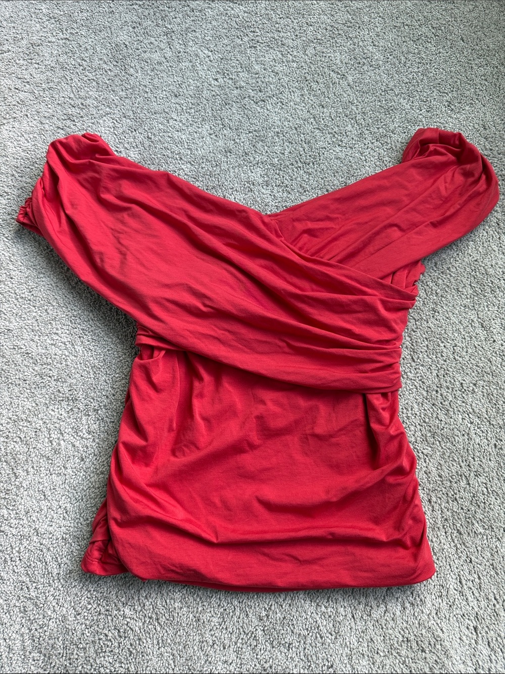 Abercrombie & Fitch Red Off-Shoulder Top